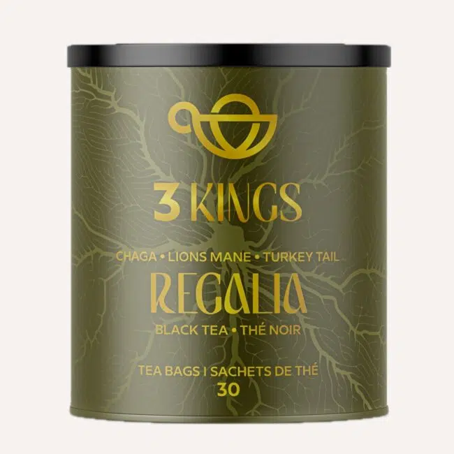 Crafted from 100% Chaga, Lion’s Mane, and Turkey Tail mushrooms, this black tea blend offers a rich and robust experience. The Chaga’s earthy richness provides a grounding foundation, while Lion’s Mane enhances cognitive clarity and focus, perfect for those seeking a mental boost. Turkey Tail offers a wealth of antioxidants, supporting overall wellness. By combining these potent mushrooms with premium black tea, this blend becomes a powerhouse of flavor and benefits. The black tea leaves, carefully selected and slightly broken for even infusion, produce a full-bodied liquor with delightful malt and plum aromas. This tea provides a bold, energizing experience with every sip, blending the natural potency of adaptogenic mushrooms with the invigorating qualities of black tea. Embrace the benefits of this unique blend, perfect for enhancing your daily wellness ritual in a convenient tea bag format, designed to fit seamlessly into your busy life.