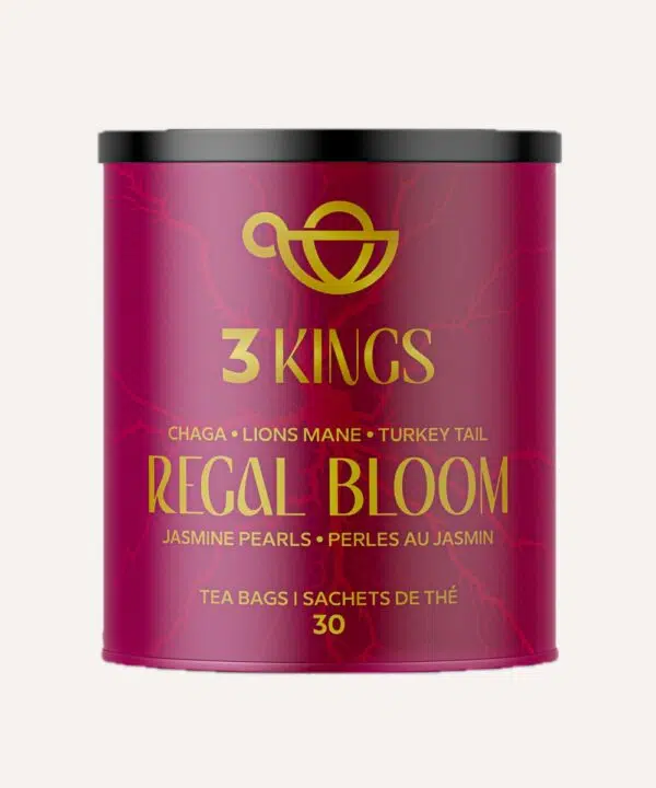 3 KINGS Premium Chaga - Lions Mane - Turkey Tail Mushrooms & Jasmine Pearls Blend