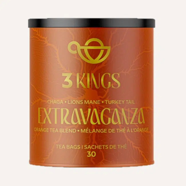 Crafted with 100% Chaga, Lion’s Mane, and Turkey Tail mushrooms, this orange tea blend offers the ultimate fusion of immune-boosting properties and mental clarity. The addition of black and green tea provides a smooth, energizing base, while orange zest chunks and natural orange aroma infuse the blend with a zesty citrus twist. The result is a delicious, full-bodied tea with hints of malt and plum, perfectly balanced by the citrusy flavor of the orange tea. This vibrant, refreshing orange tea blend is perfect for those seeking a natural boost to their daily wellness routine.